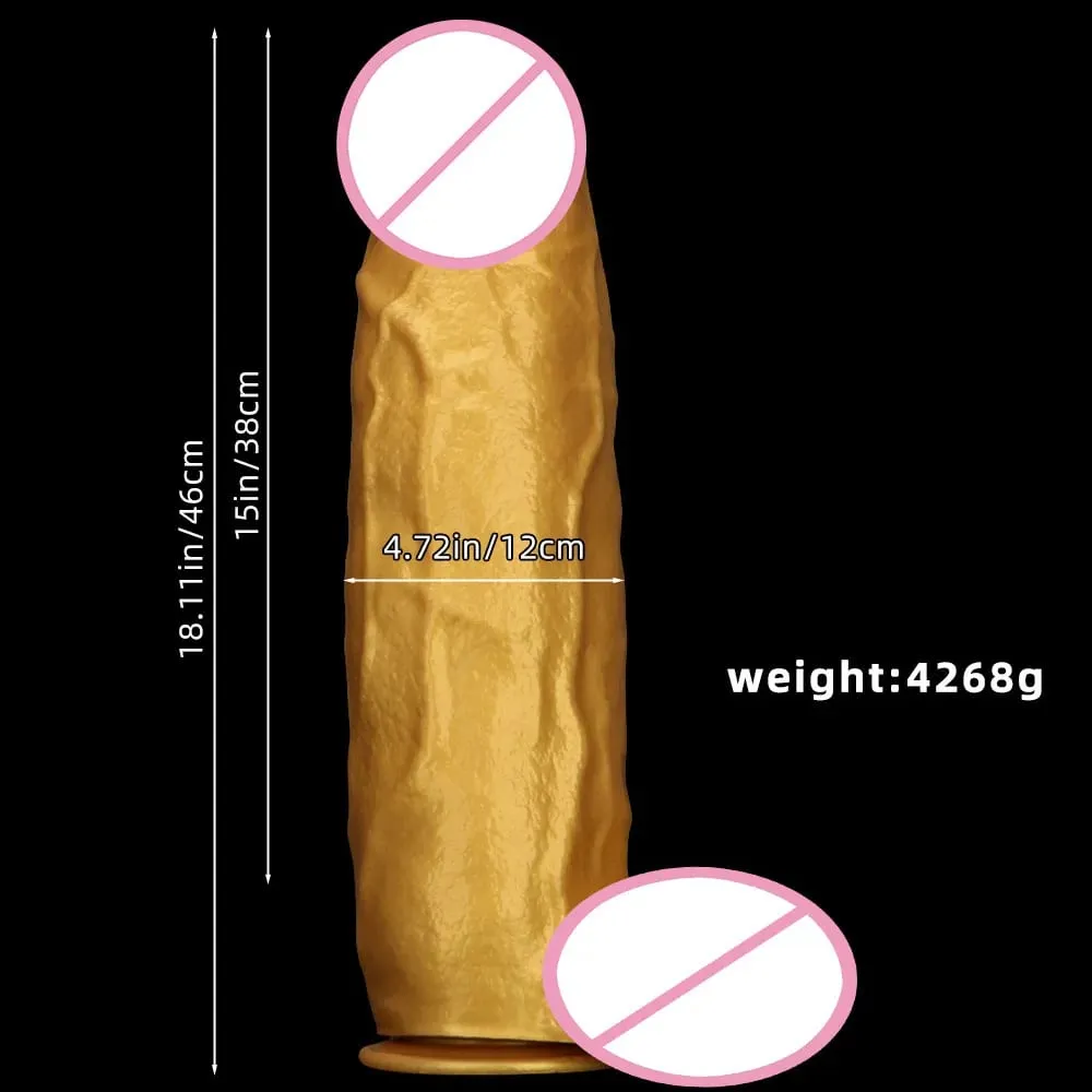 46cm Large Gold Silicone Dildo Anal Plug Sex Toy Realistic Penis Anal Dilator Fisting Masturbator Realistic Penis