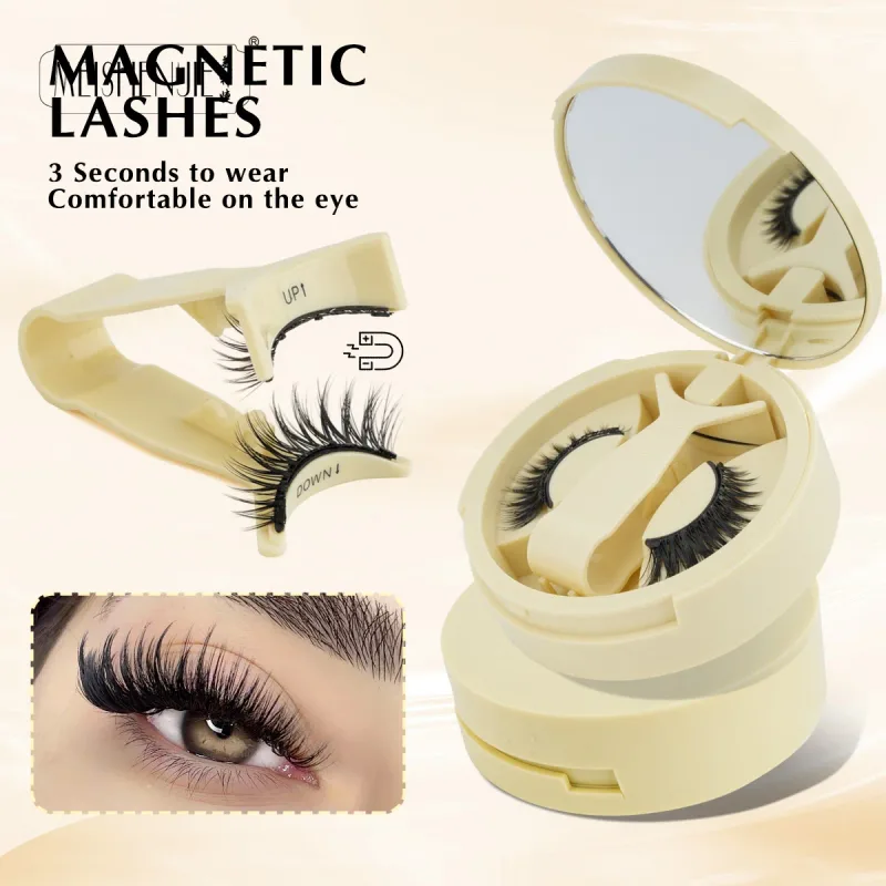 1/3 Pairs Magnetic Eye Lashes Handmade Eyelashes Soft Reusable Magnetic Lashes Natural Look 3D False Lashes Makeup Tweezers Set — image 22