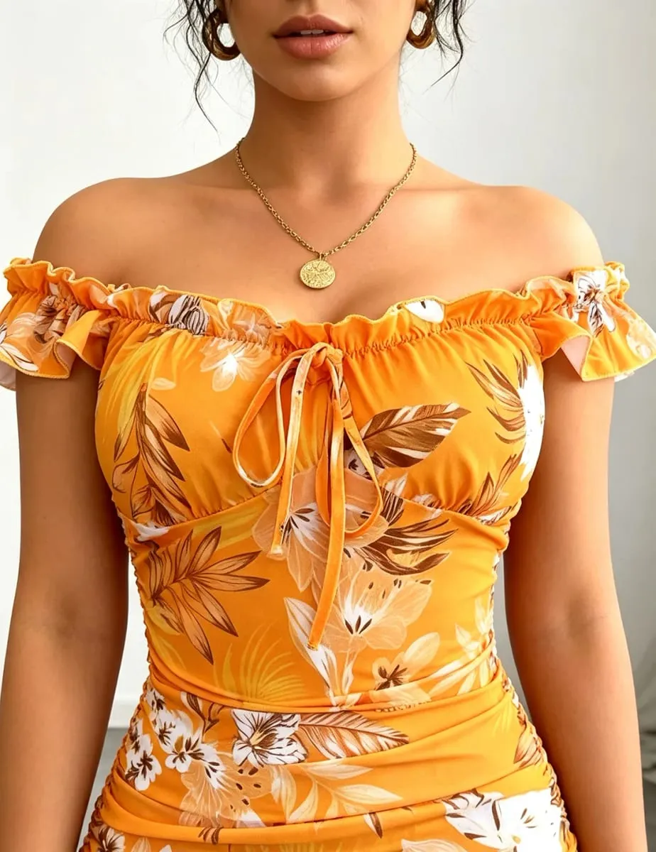Ladies' spring and summer elegant casual comfortable decoration mini skirt long waist cinched pleated dress