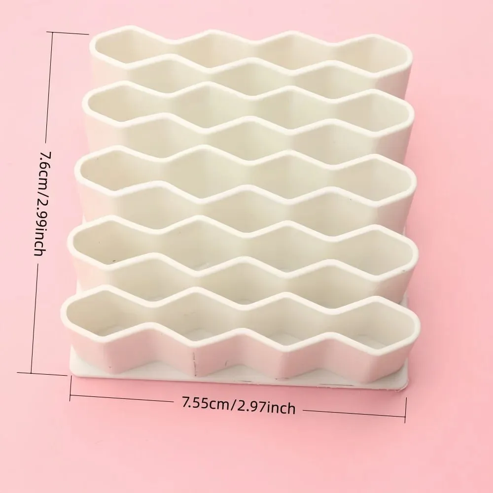 1PC Silicone Nail Tool Organizer Holder Multifunction Wave-Shaped Desktop Storage Rack for Lipstick Brushes & Cosmetics
