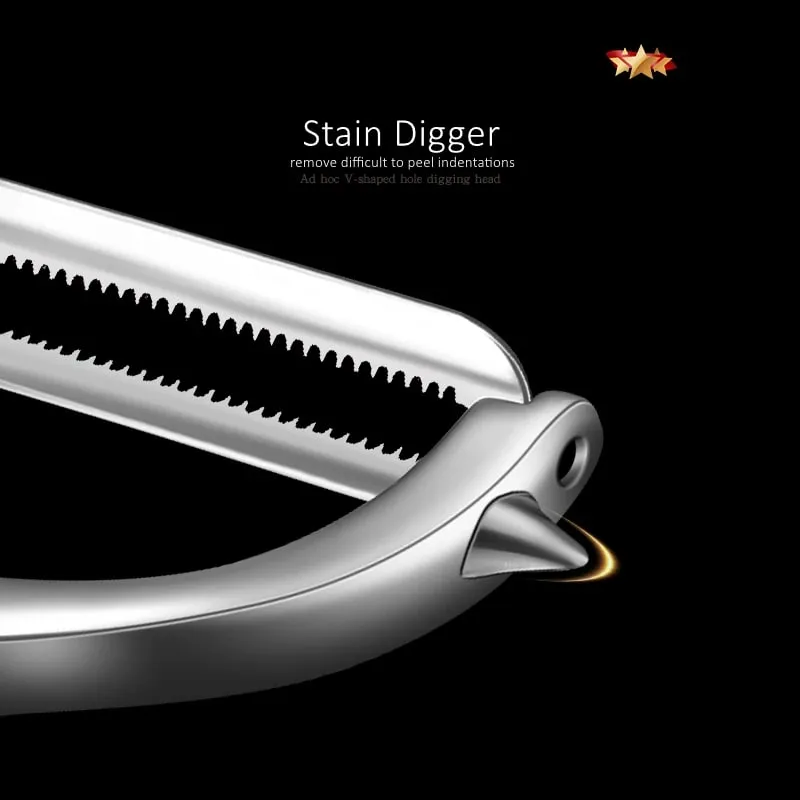 LFGB Certificated Pure 304 Stainless Steel Peeler Ultra Sharp Blade Fruit and Vegetable Zester Family Kitchen Peeling Tool