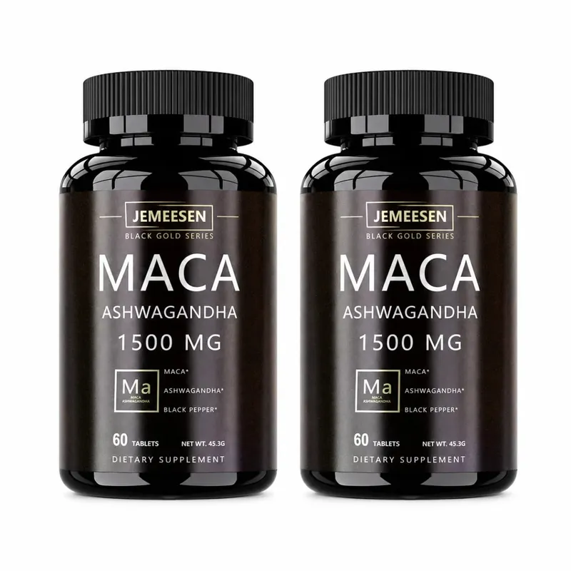 Økologiske Maca Root Powder Kapsler 1500mg indeholdende Maca Root Extract Ashwagandha Black Pepper Supplements for Mænd
