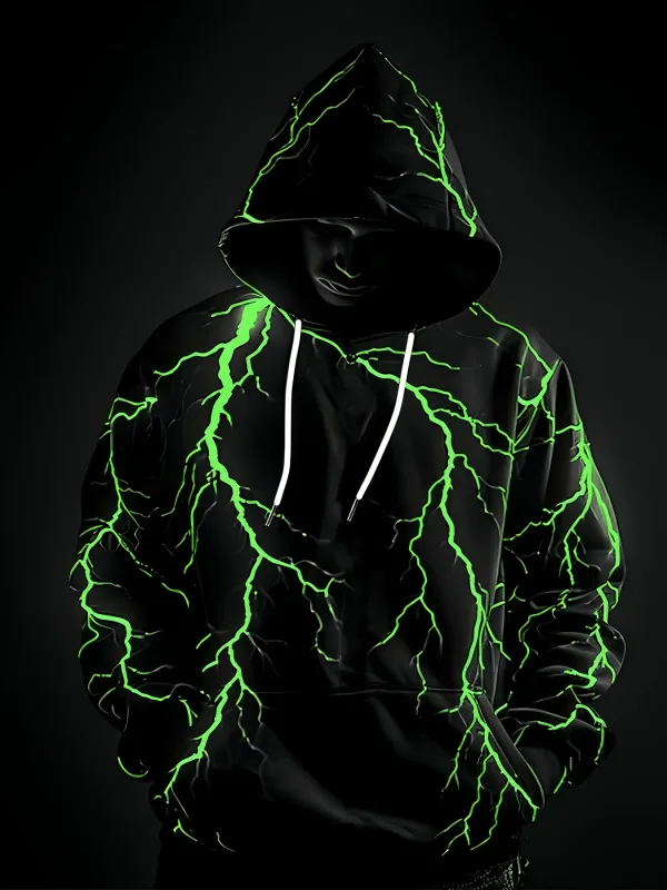 Men's winter-spring hooded sweatshirt with 3D print comfortable and soft trendy and casual streetwear style — image 3