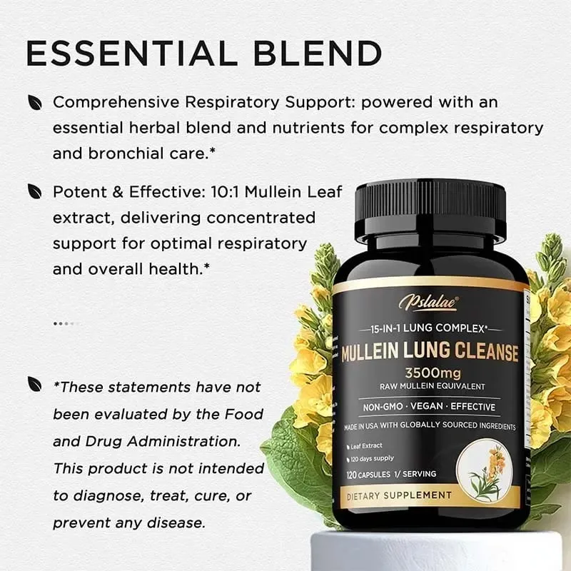 Mullein 清肺 - 吸菸者的呼吸補充品 素食膠囊 - 清肺 肺部健康 免疫補充劑 — image 6