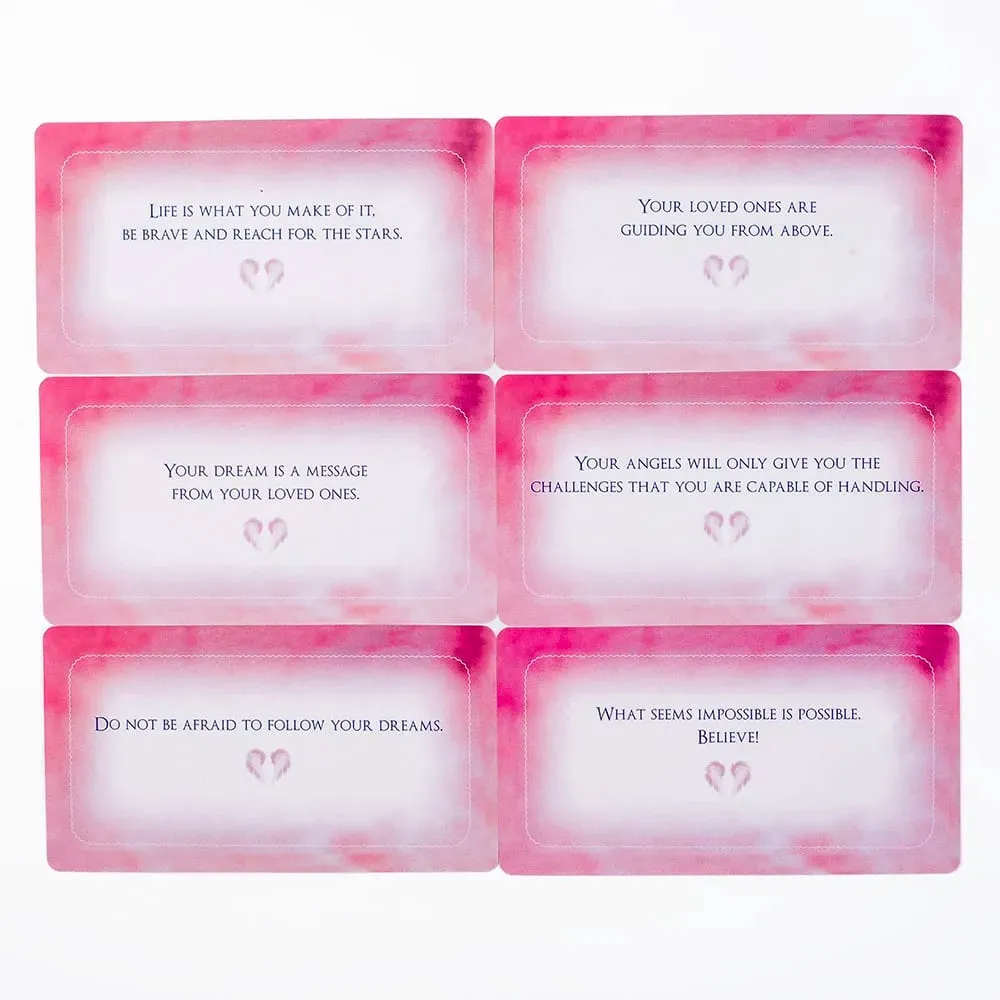 Angel Wishes Oracle Cards 40-Piece Deck English Visions Divination Board Game for Family And Friends 11.1x6.1cm