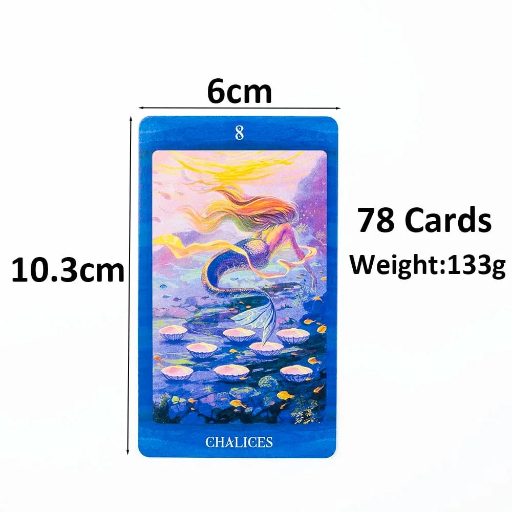 Tarot of Mermaids 78-Card Deck for Board Games - Beautiful Sensual Creatures Ambiguous Charm Compact Size 10.3x6cm