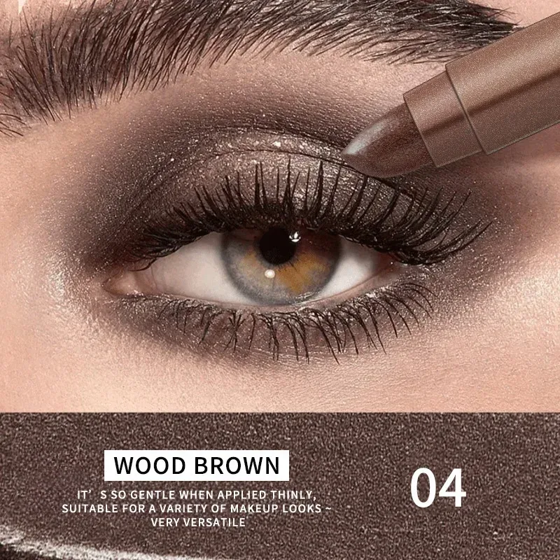 Double Head Waterproof Eyeshadow Sticks Long Lasting High Pigmented Shimmer Glitter Neutral Brown Eyeshadow Pencil Crayon Makeup