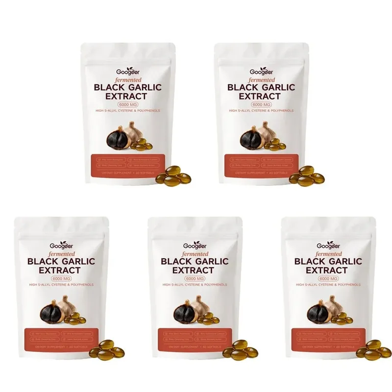 Googeer Fermented Black Garlic Extract Softgels with Antioxidant Protection and S-Allyl Cysteine & Polyphenols 60 Softgels