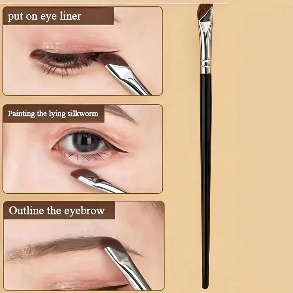 5Pcs Angled Blade Eyeliner Brush Set Ultra Thin Precision Makeup Brushes Multi Purpose Flat Eyebrow Liner Brush Eye Makeup Tool