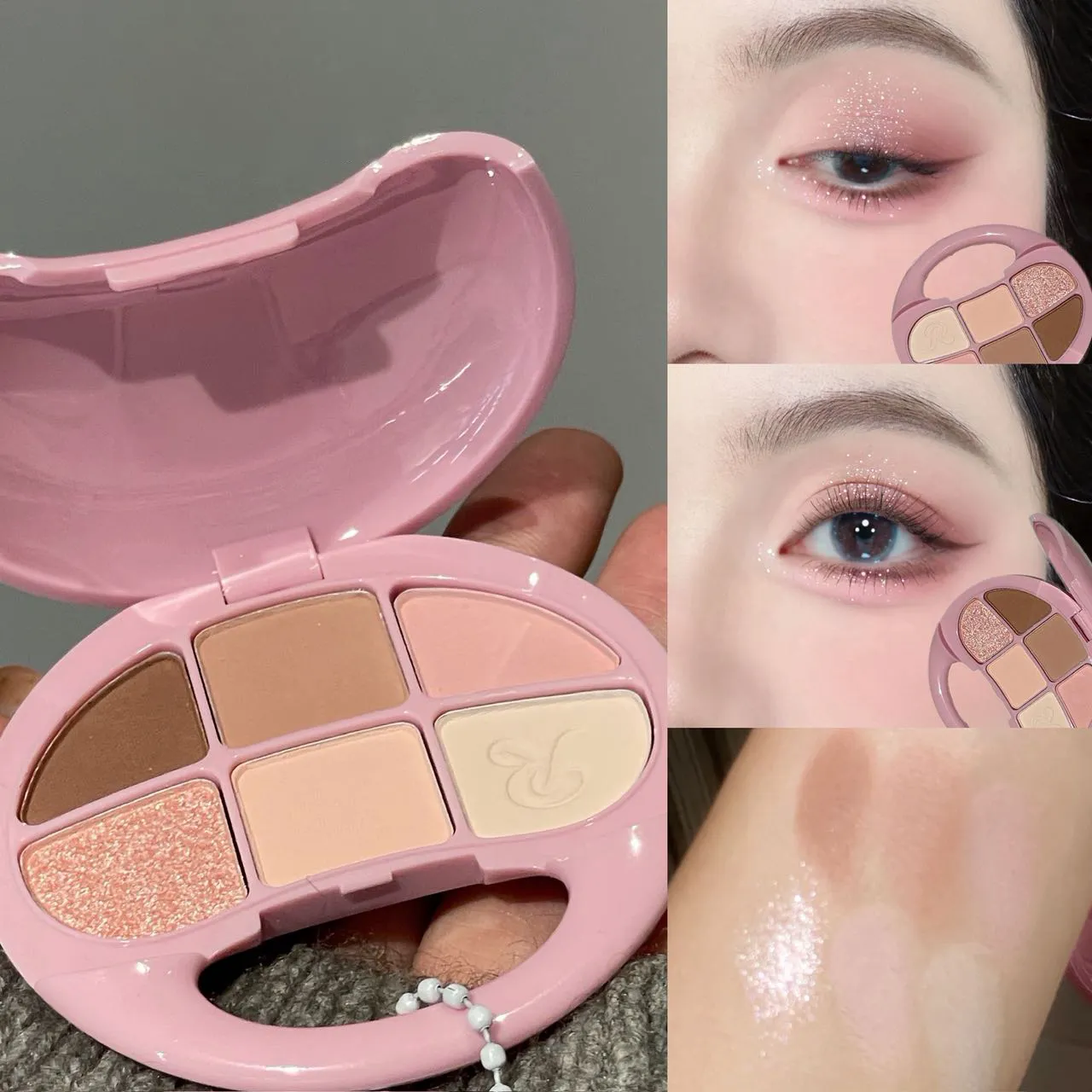 6 Colors Brown Chestnut Eyeshadow Palette Matte Shimmer Eye Shadow Brighten Waterproof Glitter Pink Eyes Pigments Makeup Palette