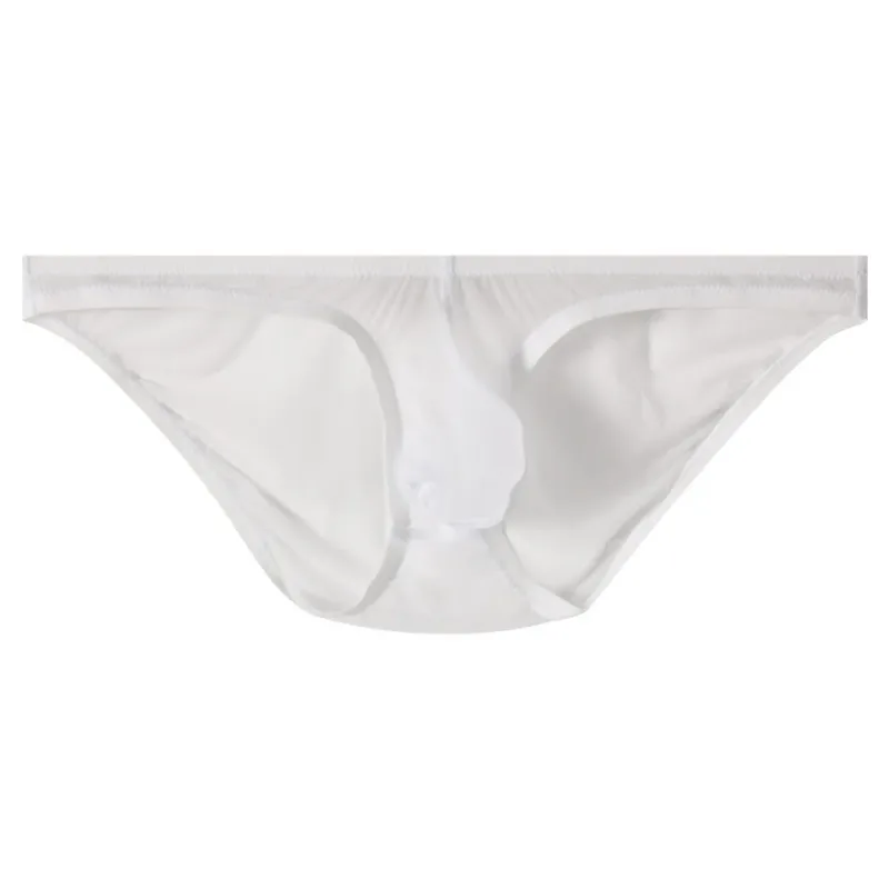 Breathable Low Waist Ice Silk Briefs Transparent Lingerie Bikini Briefs Ultra-Thin Mesh Men's Triangle Panties Summer