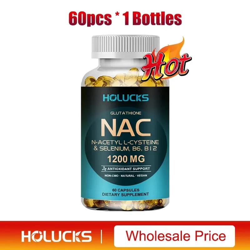 NAC Capsules 1200mg - Support Skin Health Cellular Energy Antioxidant Detox Enhance Immunity Improve Digestion