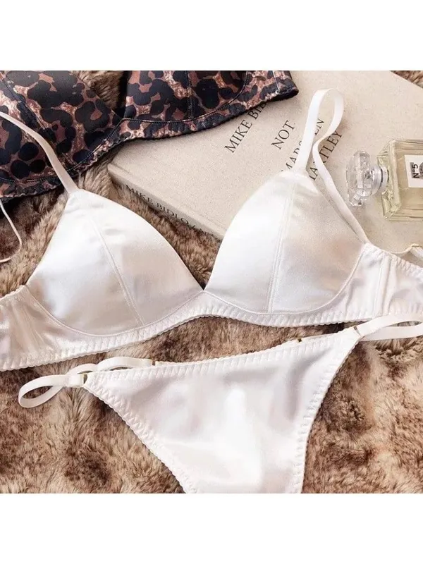 Summer Sexy Bralette for Women Deep V Neck Push Up Triangle Bra Thin Strap Backless Lingerie Small Chest Bikini Top Comfortable — image 11