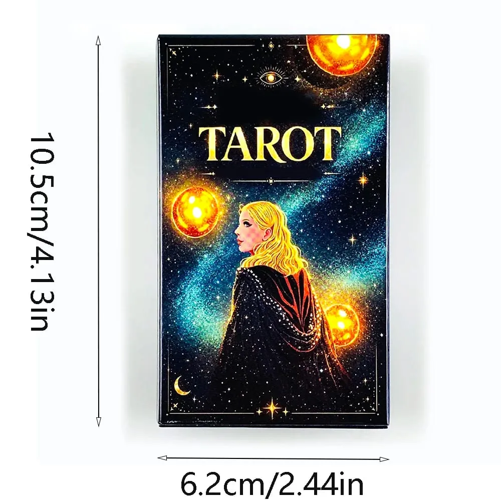 Eras Tarot Deck Starry Galaxy Cosmic Themed Tarot Cards Mystic Space Witch Divination Board Game Fate Reading Meditation Cards