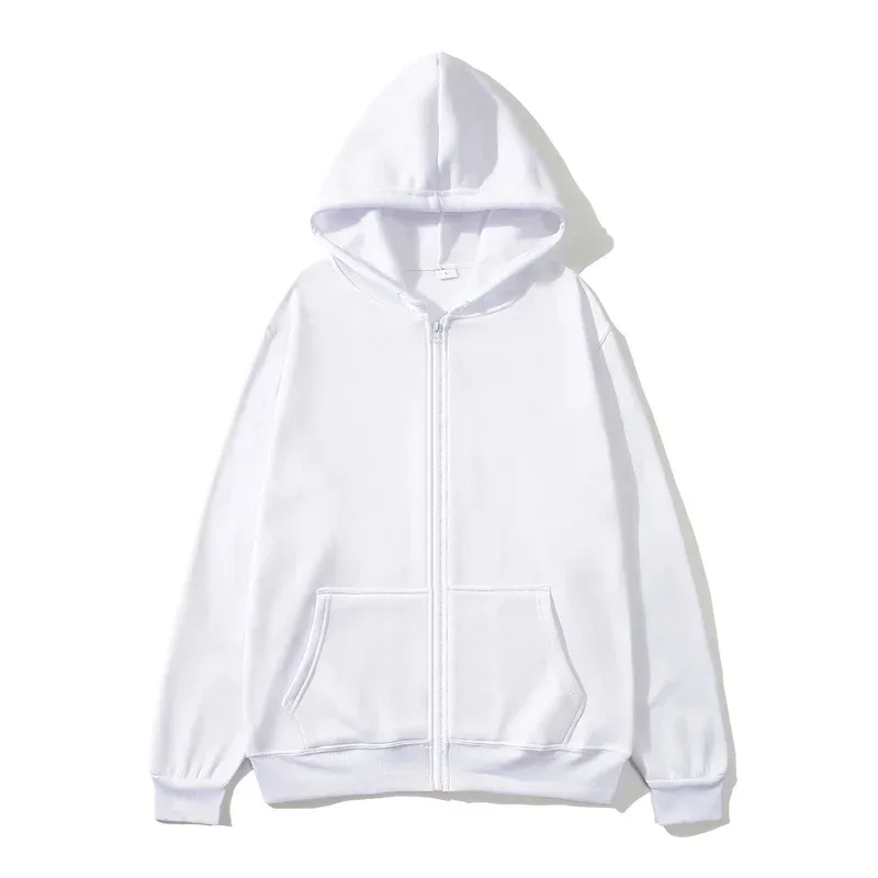 Men/Women Zipper Cardigan Hoodies Pure Color Casual Jacket Coats Fleece Spring Autumn Sweatshirts Sports Streetwear Men tops