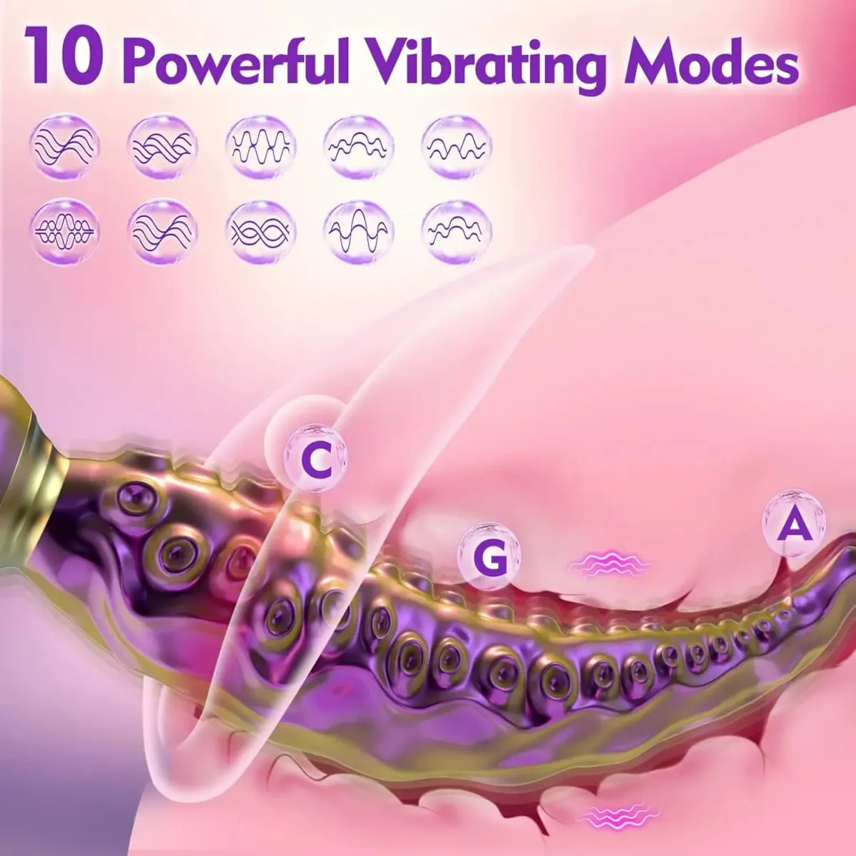 Octopus Tentacle Anal Vibrator Female G-Spot Clit Vagina Stimulation 360° Rotation Silicone Dildo Masturbation Sex Toys Women