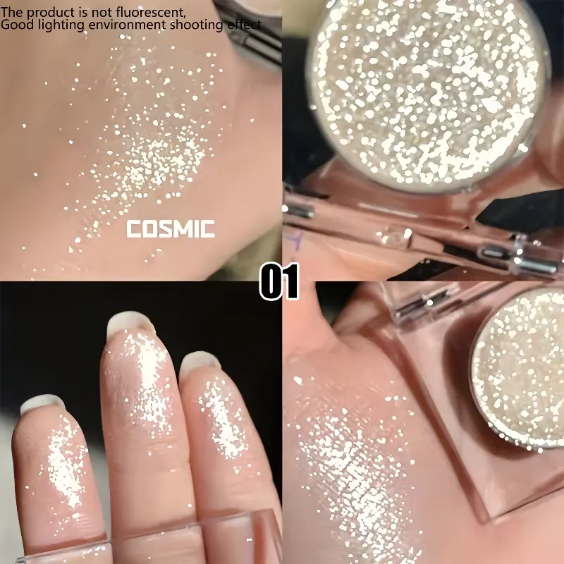 Long-Lasting Glitter Eyeshadow - Radiant High Shine Finish Instant Highlighting Effect Sparkling Powder Eye Makeup for Parties