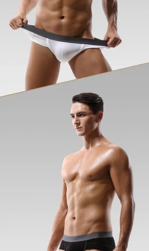 5PCS Men's three-piece briefs with U-shaped pouch, modal fabric, breathable, summer youth low-rise bottom pants