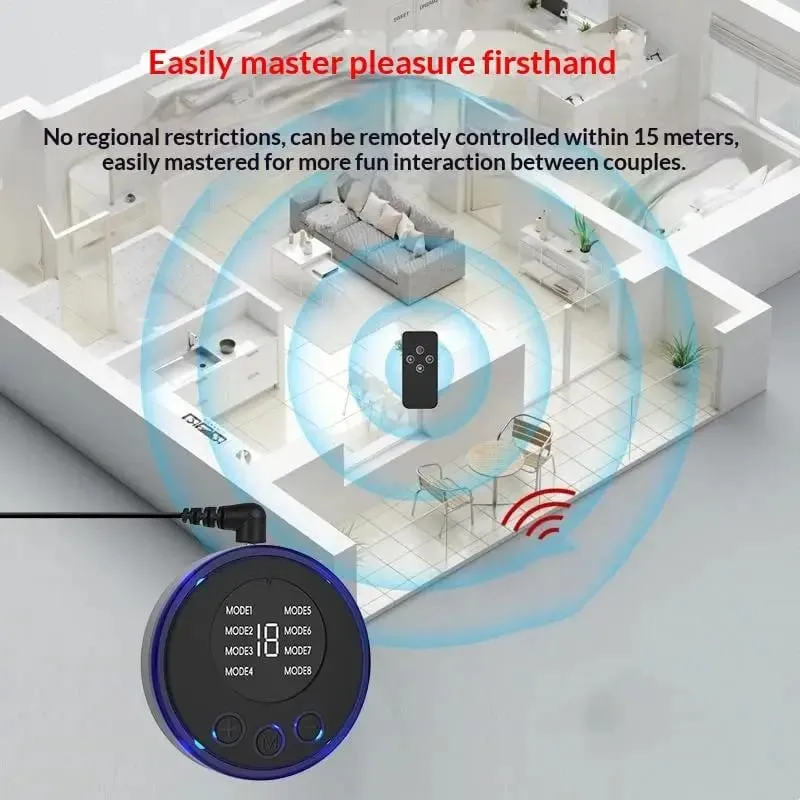 For Men Strong Current Remote Control Electric Shock Masturbation Penis Ring Scrotum Bondage Egg Egg Cock Ring Training Sex Toys