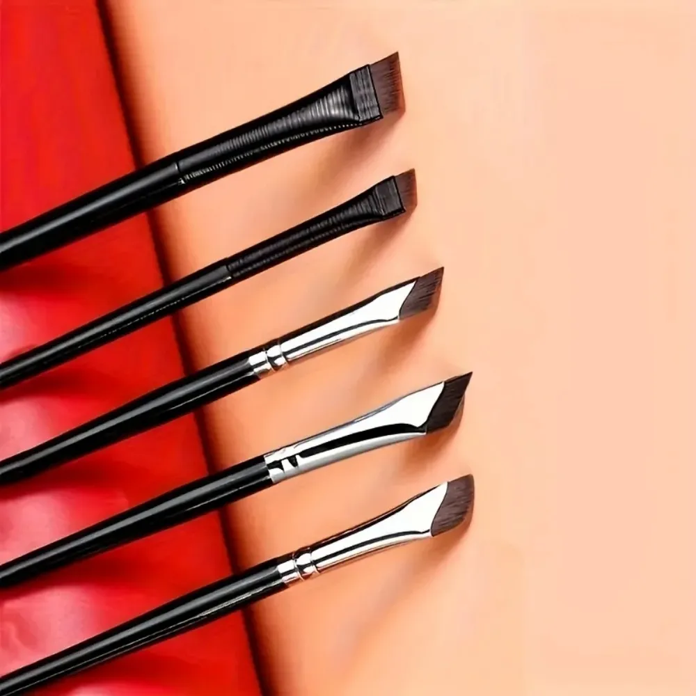 5pcs Precision Eyeliner Brush Set Angled Eyeliner Eyebrow Brushes With Long Handle For Beginner Make-up Artist Eye Makeup Brush