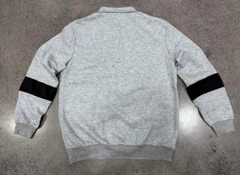Men Lapel Polo Sweatshirt, Color Block Long Sleeve Pullover, Loose Solid Casual Top for Spring Autumn Daily Outfit