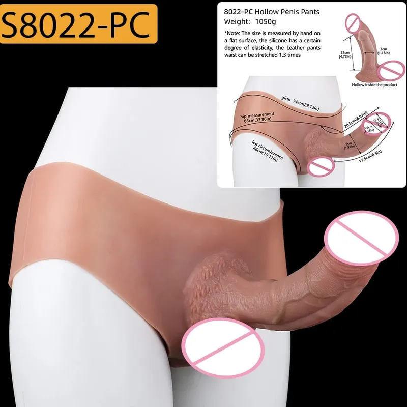 2 Colors Skin-Like Penis Sleeve Underwear насадка на член Male Strap-On Huge Ultra Realistic Hollow Dildo Pants Dick Extend