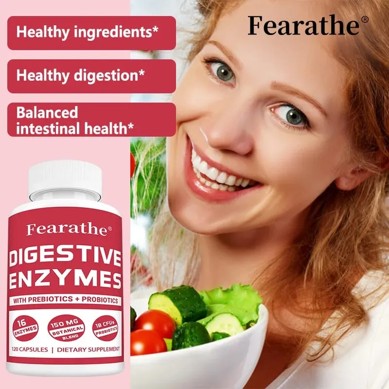 Digestive Enzyme Capsules - with Probiotics & Prebiotics Support Gut Health Immune Support Promote Digestive Health