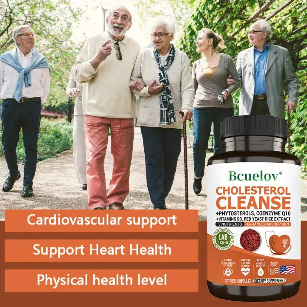 Cholesterol Cleanse Capsules with Coenzyme Q10 Red Yeast Rice Extract Antioxidants Maintain Cardiovascular Health — image 4