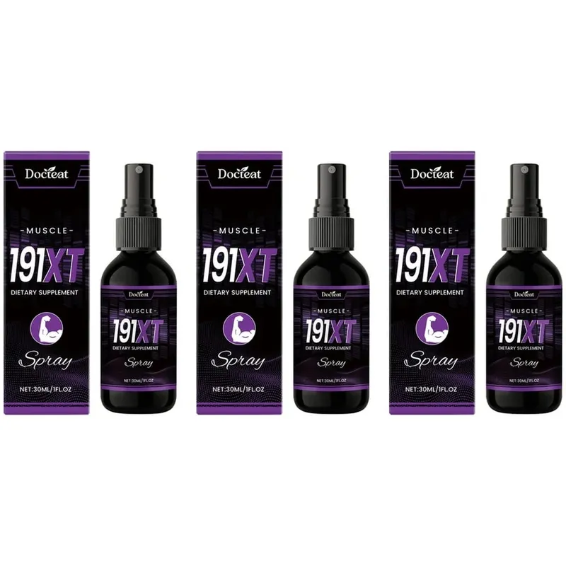 Spray muscular 191XT com vitamina B3 L-Arginina e extrato de Tribulus Terrestris para suporte muscular e resistência 30 ML