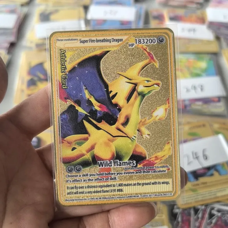 10000HP Charizard Vmax Pokemon Cards Metal English Card Arceus GX Vstar V Golden Limited Kids Gift Game Battle Collection Cards