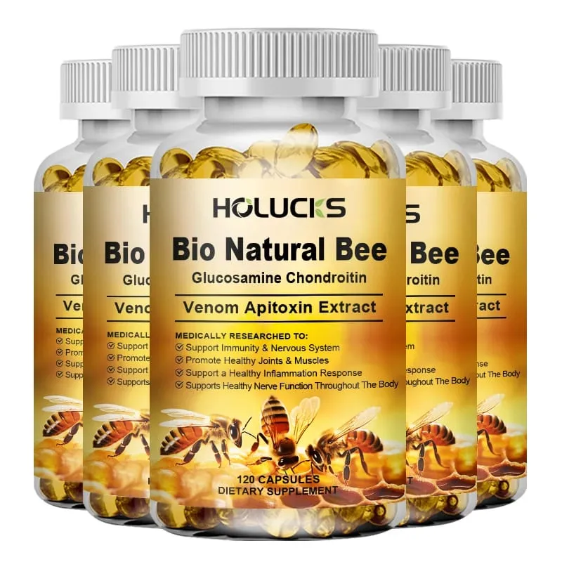 Bio Natural Bee Supplement with Apitoxin & Glucosamine Support Nerve Function Flexibility Alleviate Stiffness Confidence