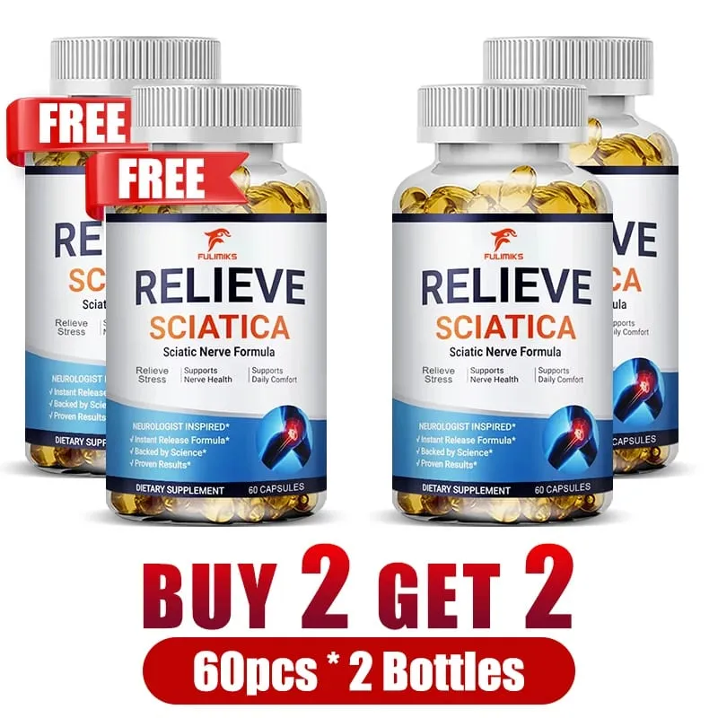 Relieve Sciatica Capsules Support Lower Lumbar Sciatic Hip Thigh Leg Foot Nerve & Joint Health Relax Muscles Flexibility
