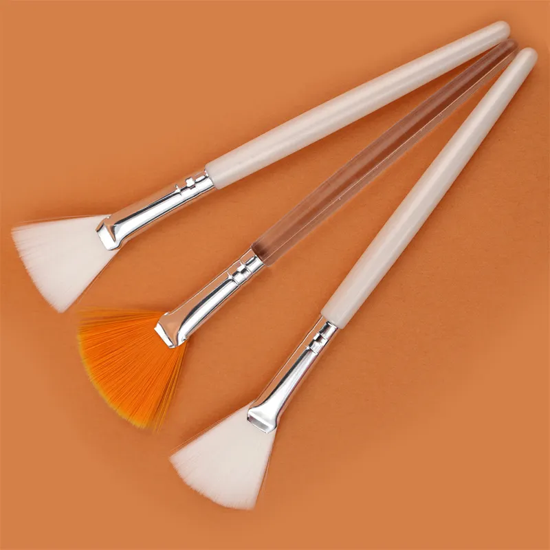 Praktikal na Facial Brushes Fan Makeup Brushes Portable Mask Brush Mga Cosmetic Tool para sa Babae Flexible Facial Soft Mask Applicator — image 3