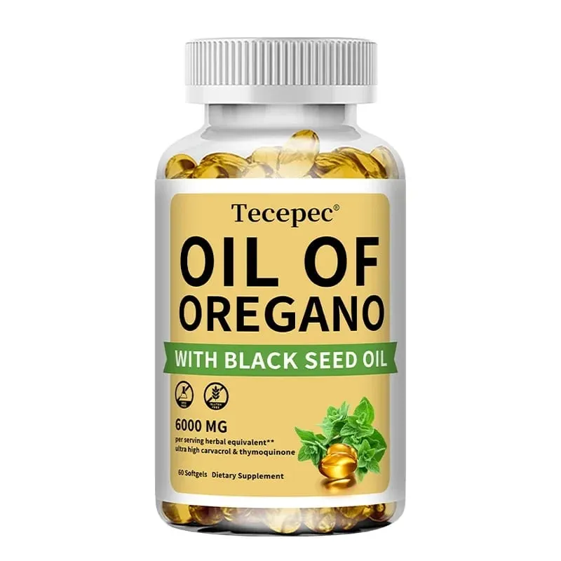 Oil of Oregano with Black Seed Oil 2 in 1 Oregano Supplement for Immune Health Digestive Health Non-GMO