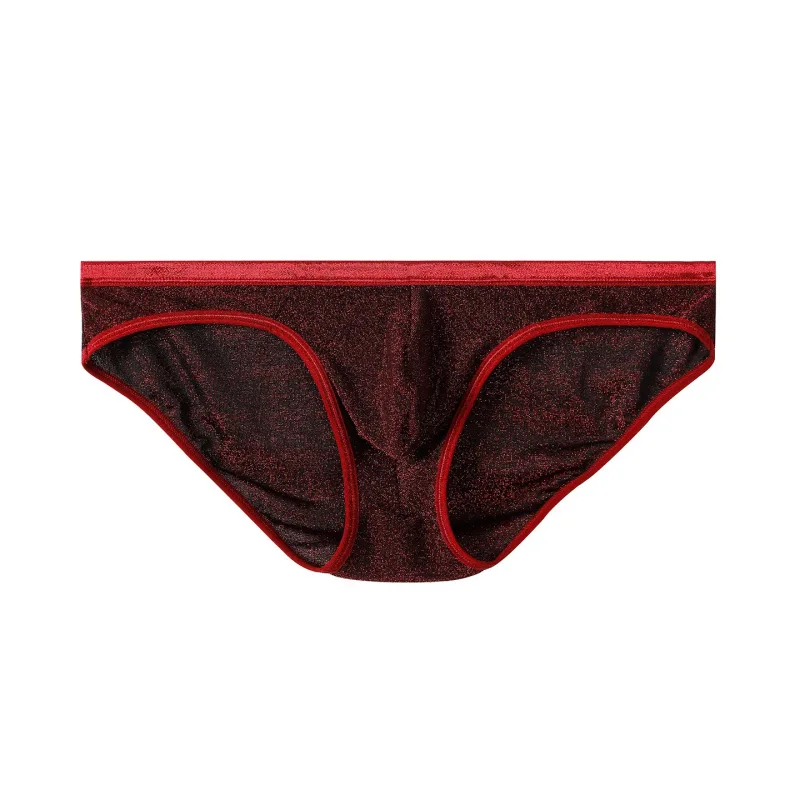 Men's Ice Silk Triangle Panties Sexy U-Shape Thin Briefs Breathable Mesh Low-Waist Underwear