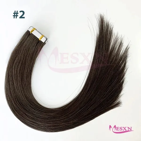 Tape In Hair Extensions 100% Real Human Hair Tape Weft InsInvisible Soft 16"-24" Brown Blonde 613 For Salon