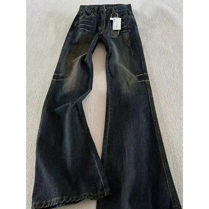 Classic Retro Flare Denim Men's Jeans Bootcut Stretch Cotton Men's Pants Vintage Style Unique Nostalgic Comfort Casual Slim