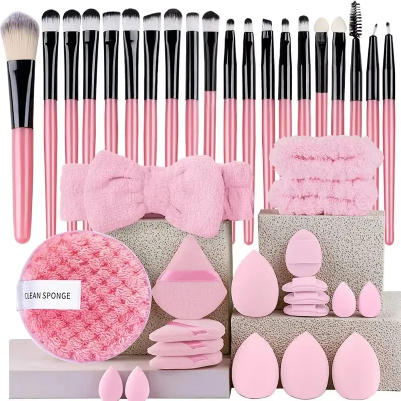 33pcs beauty set makeup kit large and small beauty sponges for flawless makeup application and removal of makeup full set