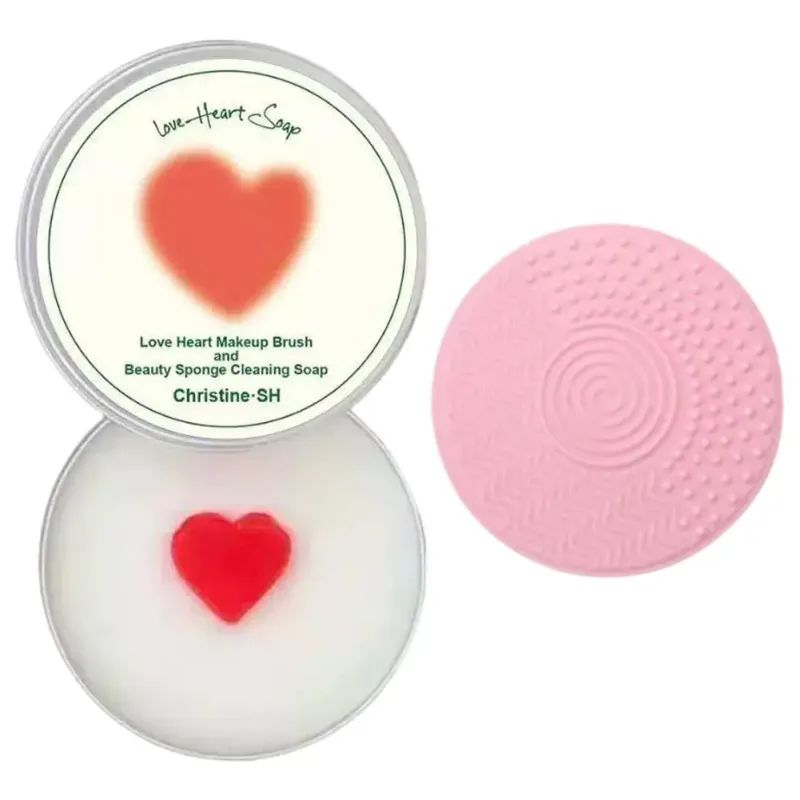 Makeup Brush Cleaner Soap with Silicone Mat Deeply Cleans Waterproof Makeup for Synthetic & Natural Makeup Brushes & Sponges