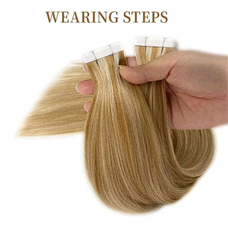 Double Drawn European Wholesale Tape in Extensions Invisible Cuticle Aligned Remy Tape in Hair Extensions 100% Human Hair — image 19