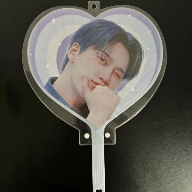 Transparent Thick Circular Heart-Shaped Idol Fan Protective Cover PVC Dust-Proof Kpop Hand Fan Sleeve Storage Bag