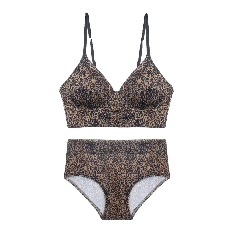No steel ring large underwear triangle cup deep V sexy bra set push up women backless lingerie sets — image 7