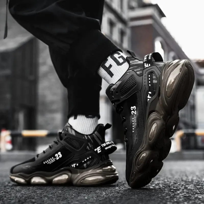 Men's Outdoor Casual Sports Shoes Running Shoes Comfortable Breathable Leather Upper Durable Rubber Sole
