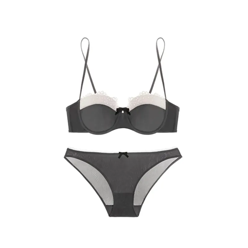 Sophisticated Sensual Lace Lingerie Women's Summer Bralette for Small Breasts Natural Shape No Empty Cup Beautiful Back Bra Set
