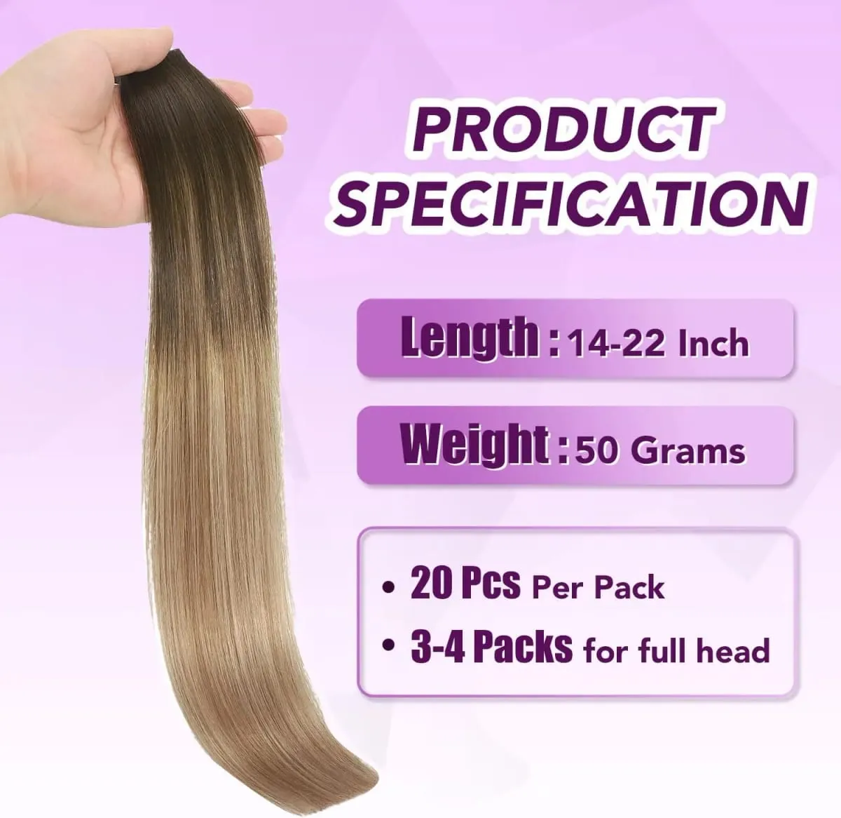 Wholesale Double Drawn Cuticle Aligned Virgin Hair Tape in Human Hair Extension 18-24inch Total 15 Colors