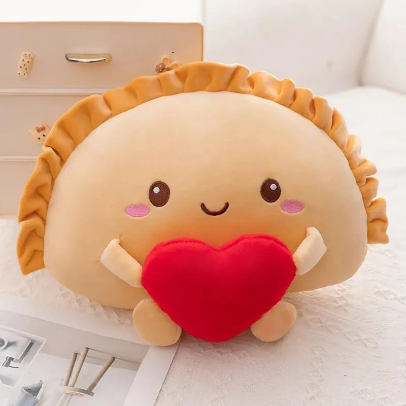 Porte-clés d'oreiller en peluche de boulettes mignonnes 13/35cm, boulettes alimentaires colorées multi-saveurs, jouet doux Kawaii, boulettes frites avec cœur rouge