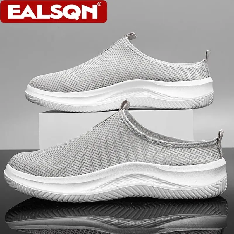 Summer Breathable Mesh Slip On Casual Shoes For Men's Lightweight Walking Sneakers Plus Size 39-48 Outdoor Comfortable Footwear