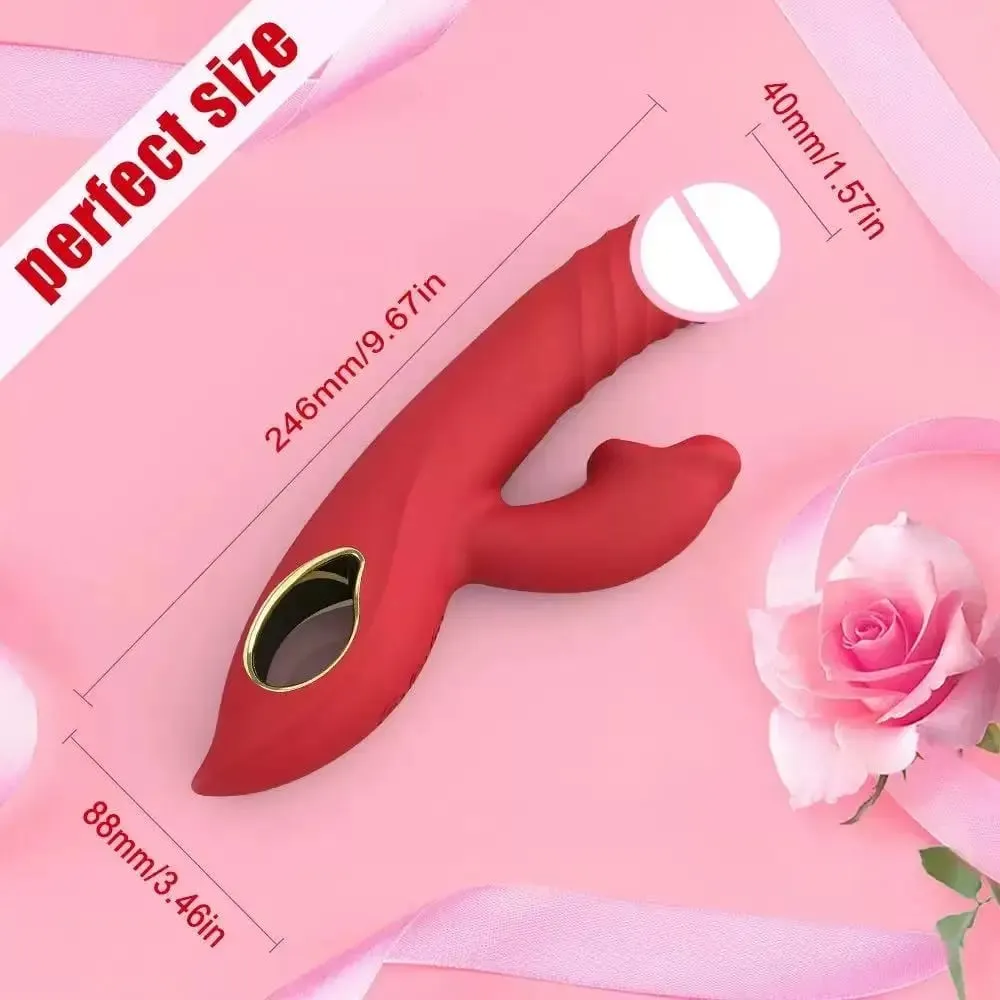 Thrusting Big Dildo Rabbit Vibrator G Spot Clitoral Mouth Biting Licking Stimulator Vagina Anal Massage Adult Sex Toys for Women — image 6