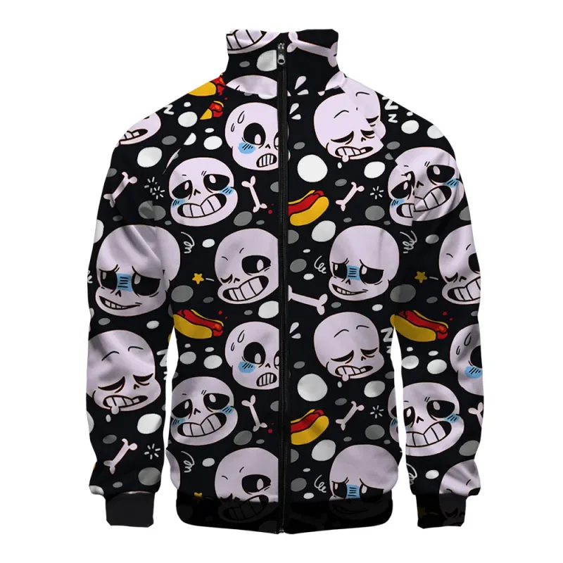 Luxury Popular Sans Undertale 3D Print Zipper Raglan Jacket Windbreaker Boys/Girls Comfortable Stand Collar Jackets Coats