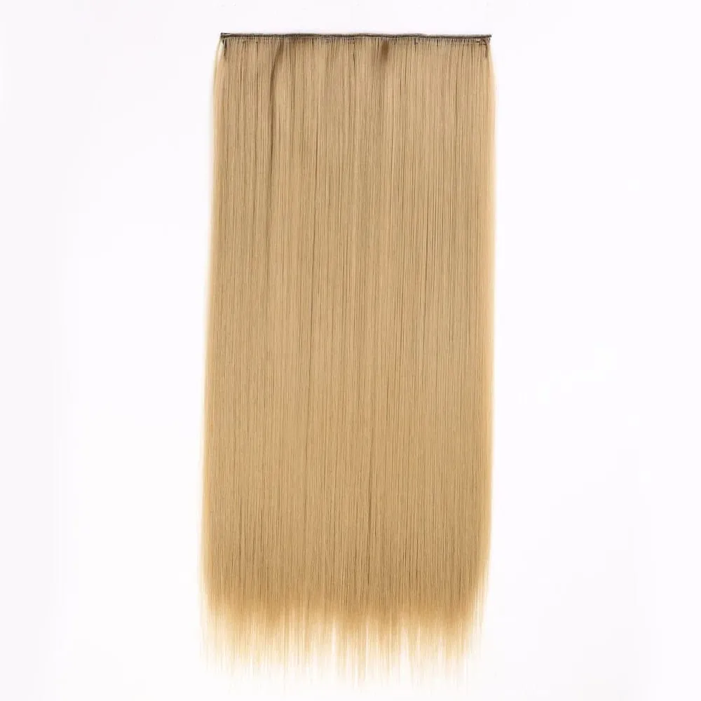 Synthetic Natural Synthetic Hair Extensions 5 Clip In Artificial Fake Ombre Blonde Brown Black Pink Straight False Hair Piece — image 28